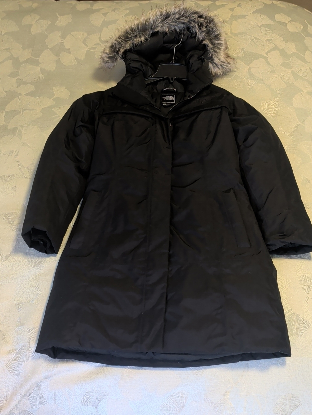 The North Face Women's Black Hooded Down Parka with Removable Faux Fur Trim